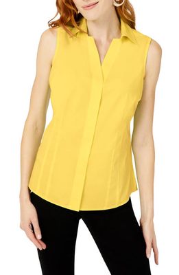 Foxcroft Taylor Non-Iron Sleeveless Shirt in Banana Cream