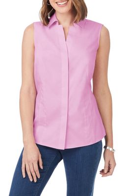 Foxcroft Taylor Non-Iron Sleeveless Shirt in Orchid Bouquet