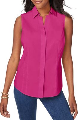 Foxcroft Taylor Non-Iron Sleeveless Shirt in Pink Rosato