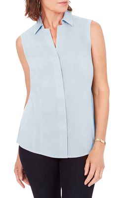Foxcroft Taylor Non-Iron Sleeveless Shirt in Serene Blue