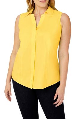Foxcroft Taylor Sleeveless Button-Up Shirt in Banana Cream
