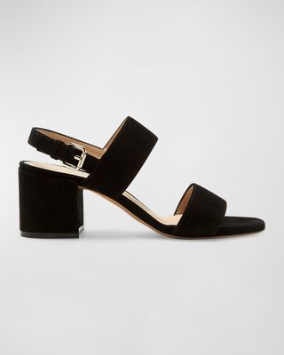 Foxy Ankle-Strap Suede Sandals
