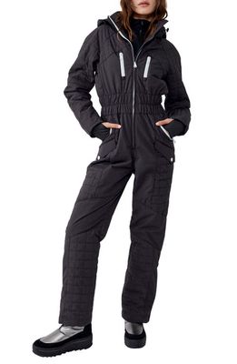 FP Movement All Prepped Quilted Waterproof Snowsuit with Removable Hood in Black