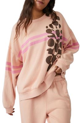 FP Movement All Star Oversize Graphic Sweatshirt in Pink Sand Combo