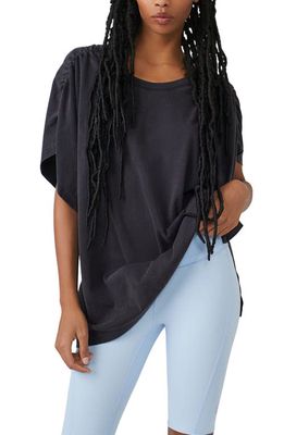 FP Movement Arabesque Ruched Oversize Cotton T-Shirt in Black