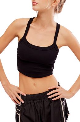 FP Movement by Free People All Clear Rib Crop Camisole in Black 