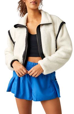 FP Movement Courtside Faux Shearling Jacket in Ivory Combo