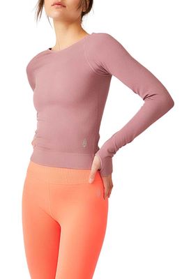 FP Movement Easy Free Long Sleeve Keyhole Top in Wistful Mauve