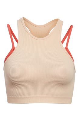 FP Movement Free Throw Double Layer Crop Tank in Peaches/Cayenne