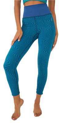 FP Movement Free Throw Jacquard Ankle Leggings in Wave Rider Combo
