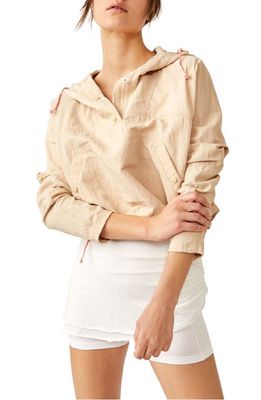 FP Movement Ride the Wave Crop Hooded Jacket in Pink Sand