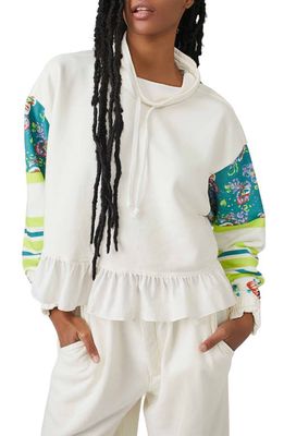 FP Movement Sway Floral Print Sweatshirt in Ivory Combo