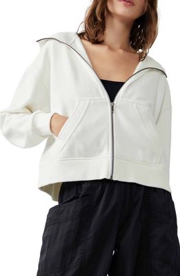 FP Movement Wild at Heart Zip-Up Hooded Crop Jacket in White
