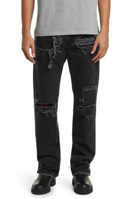 FRAME Boxy Distressed Straight Leg Jeans in Durban Destruct
