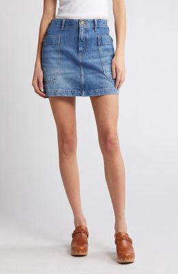 FRAME Cargo Denim Miniskirt in Morey