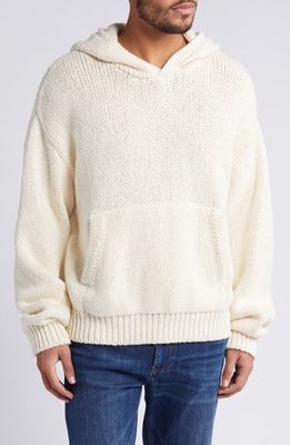 FRAME Chunky Hooded Sweater in White Canvas