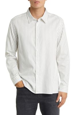 FRAME Classic Stripe Button-Up Shirt in Grey Stripe
