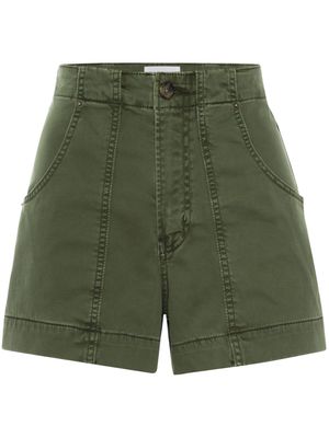 FRAME Clean Utility stretch-cotton twill shorts - Green