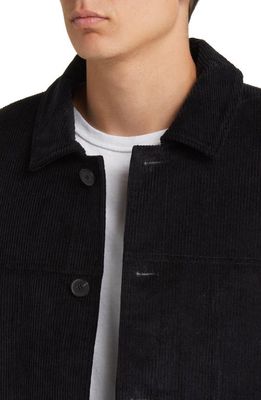 FRAME Cotton Corduroy Shirt Jacket in Noir
