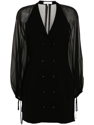 FRAME crepe de chine blazer minidress - Black