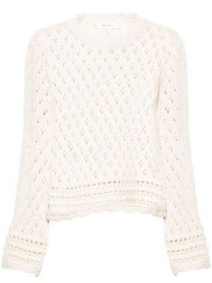 FRAME crew-neck crochet-knit jumper - White