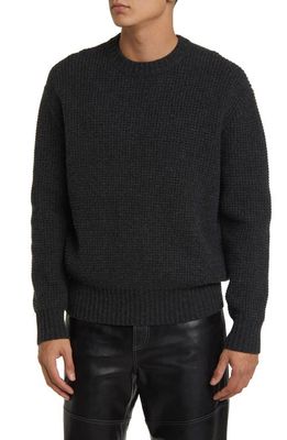 FRAME Crewneck Merino Wool Sweater in Charcoal