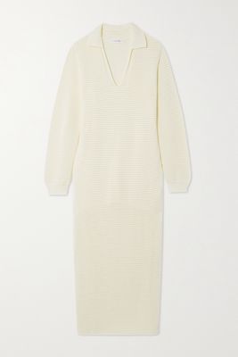 FRAME - Crochet-knit Midi Dress - Off-white