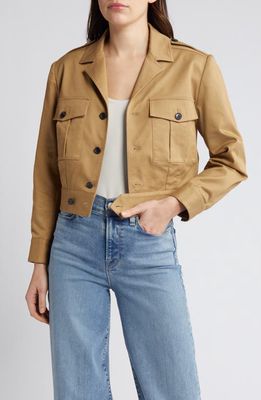 FRAME Crop Utility Jacket in Khaki Tan