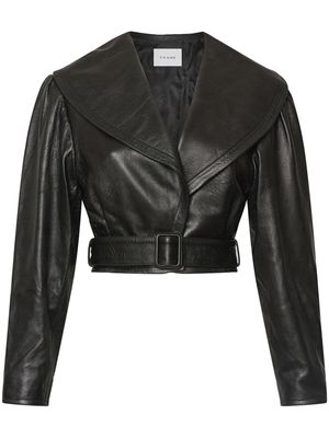 FRAME cropped leather jacket - Black