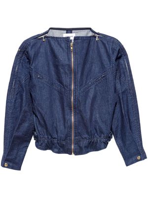 FRAME decorative-zip long-sleeved denim jacket - Blue