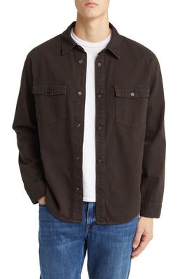 FRAME Denim Snap-Up Shirt in Marron