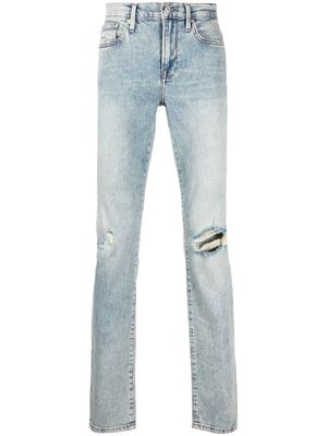 FRAME distressed slim-cut jeans - Blue