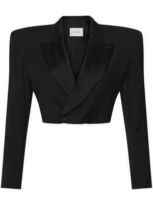 FRAME double-breasted cropped blazer - Black