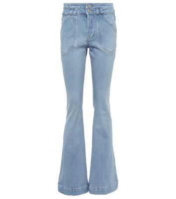Frame Double Button Flare high-rise jeans