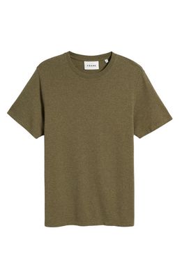 FRAME Duo Fold Cotton T-Shirt in Dark Olive Heather