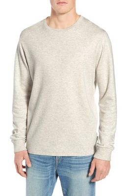 FRAME Duo Fold Long Sleeve Cotton Crew T-Shirt in Oatmeal Heather