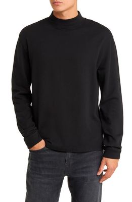 FRAME Duo Fold Mock Neck Sweater in Black