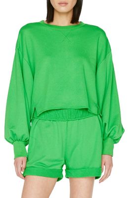 FRAME Easy Shirttail Sweatshirt in Bright Peridot
