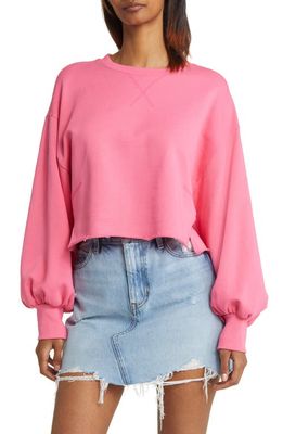 FRAME Easy Shirttail Sweatshirt in Flamingo
