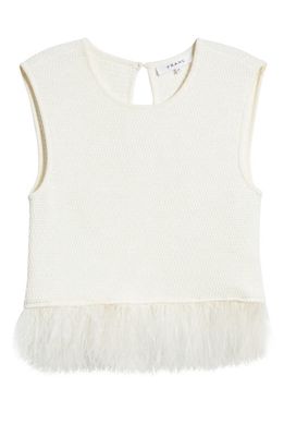 FRAME Feather Hem Tank in Off White