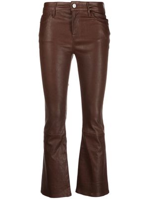 FRAME flared polished-finish trousers - Brown