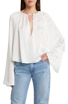 FRAME Gathered Neck Blouse in Cream at Nordstrom, Size Medium