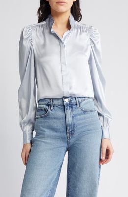 FRAME Gillian Silk Top in Denim Blue