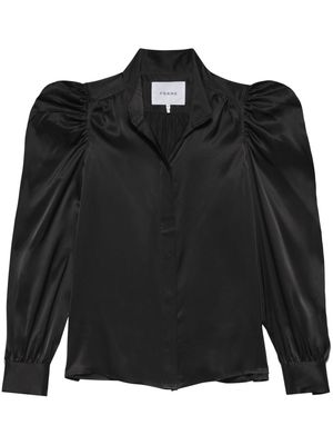 FRAME Gillian spread-collar silk blouse - Black