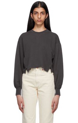 FRAME Gray Shirttail Sweater