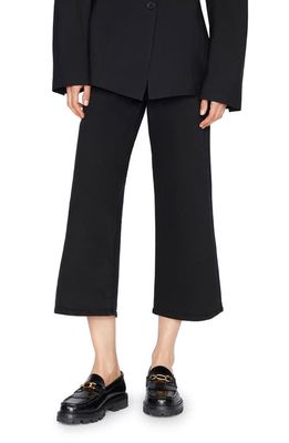 FRAME Jet Set Crop Wide Leg Pull-On Jeans in Sheen Noir at Nordstrom, Size 1