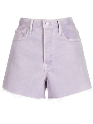 FRAME Le Brigette raw-cut denim shorts - Purple