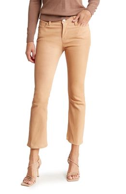 FRAME Le Crop Mini Bootcut Leather Pants in Nude
