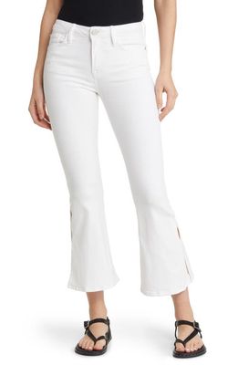 FRAME Le Crop Slit Mini Flare Jeans in Blanc