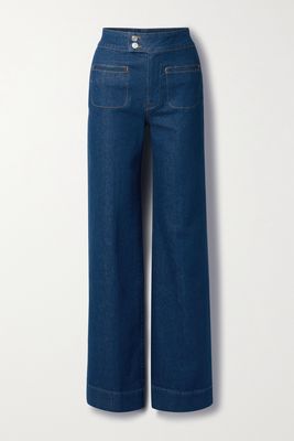FRAME - Le Hardy High-rise Wide-leg Jeans - Blue
